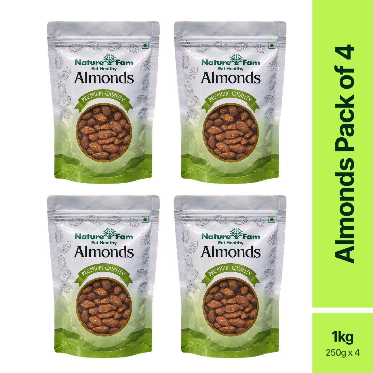 Naturefam Almonds Pack of 4x250g (1kg)