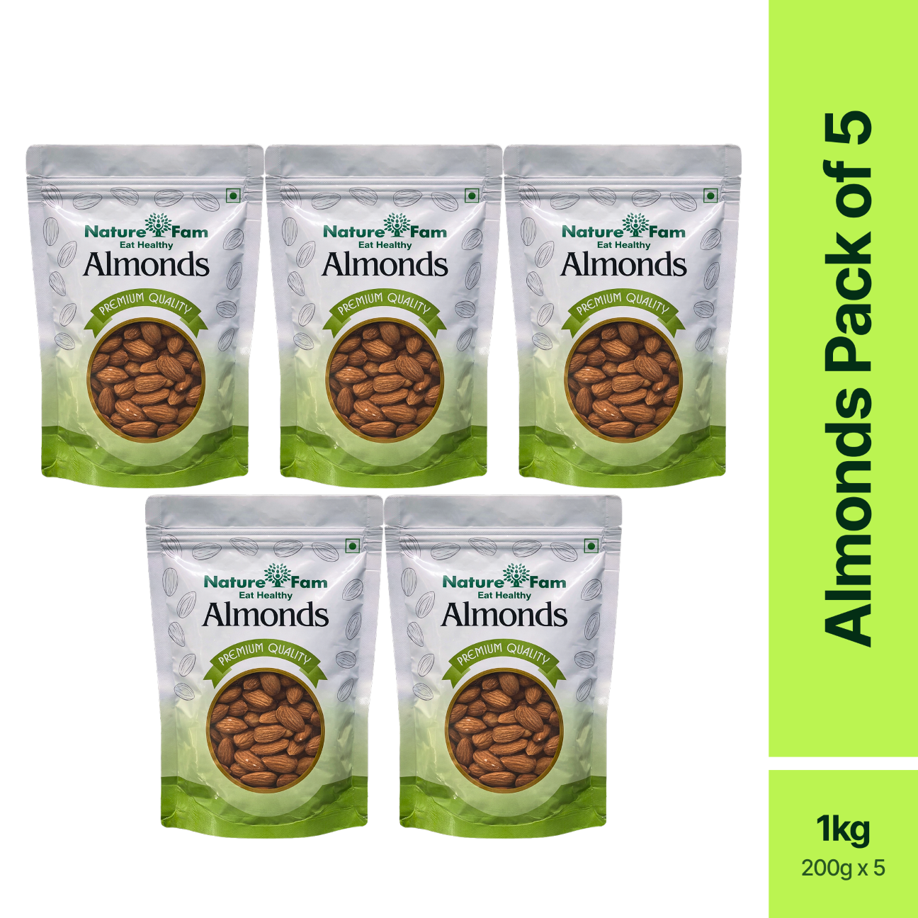 Naturefam Almonds Pack of 5x200g (1kg)