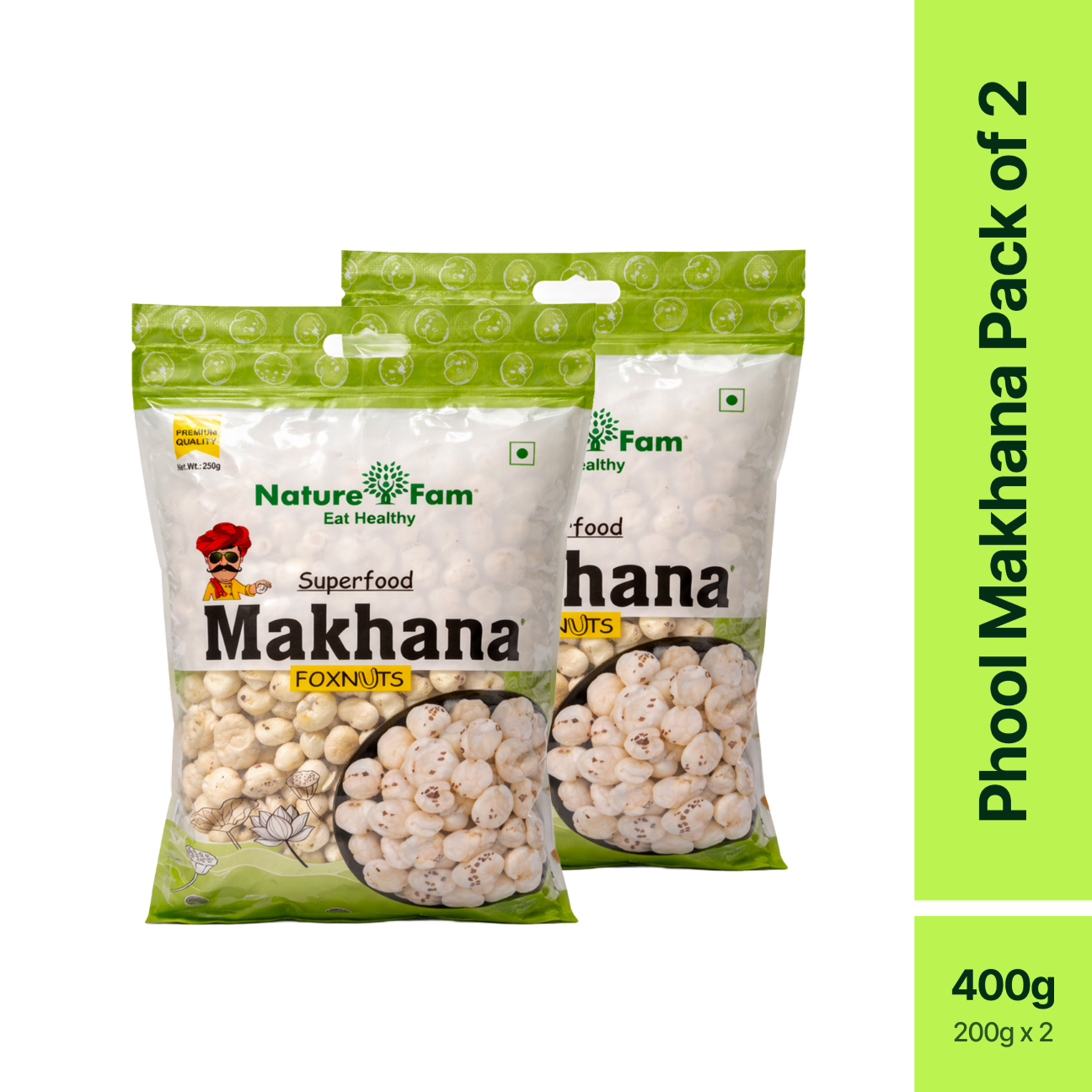 Naturefam Phool Makhana Pack of 2x200g (400g)