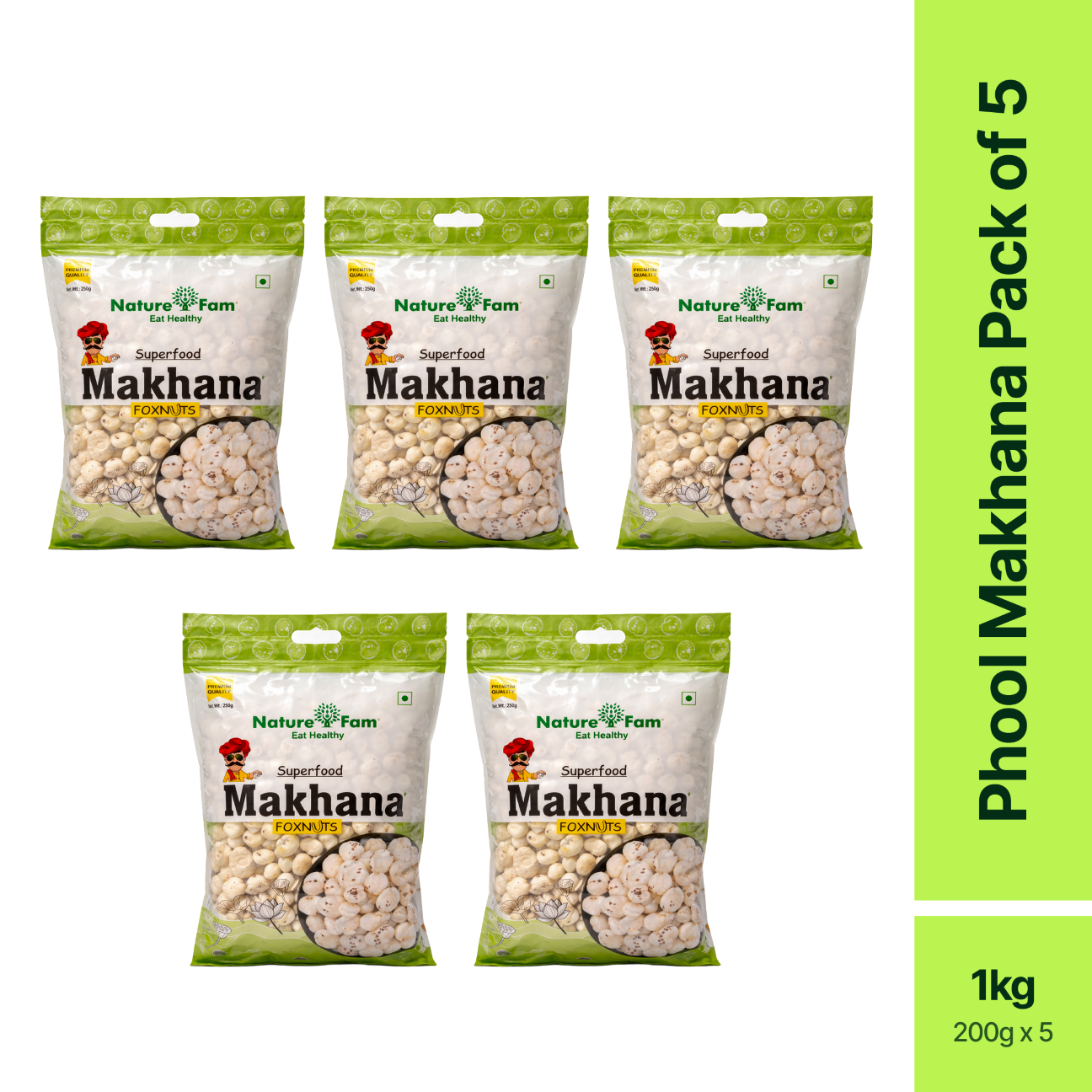 Naturefam Phool Makhana Pack of 5x200g (1kg)