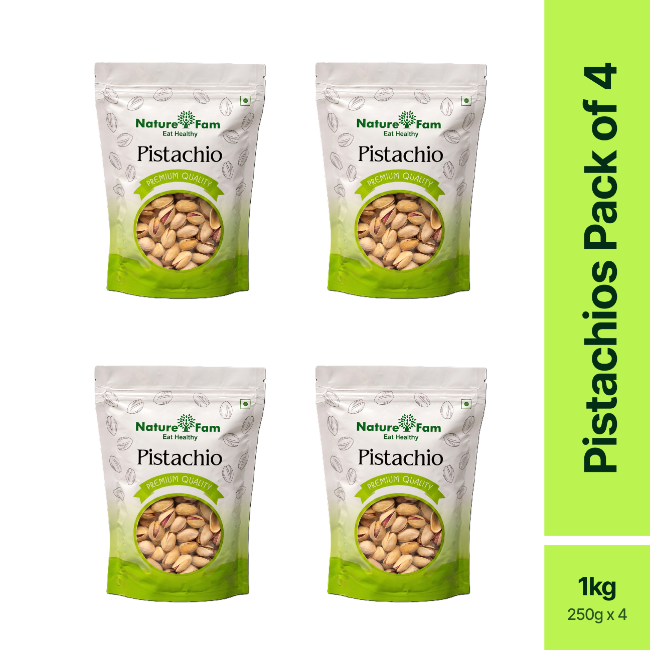 Naturefam Pistachios Pack of 4x250g (1kg)