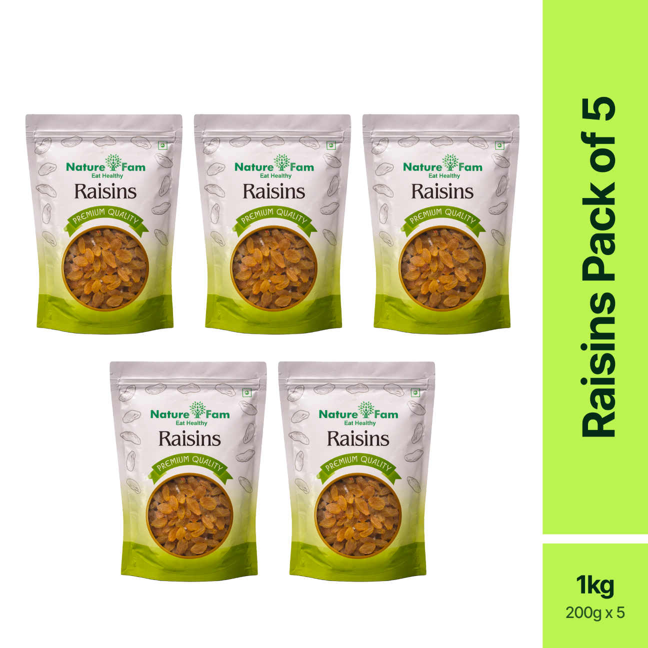 Naturefam Raisins Pack of 5x200g (1kg)